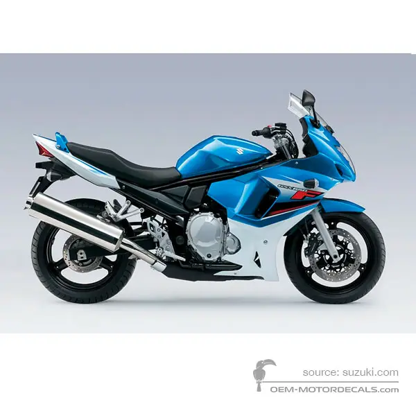 Suzuki GSX650F 2009 - Blue - Metallic Triton Blue (candy) / Glass Splash White
