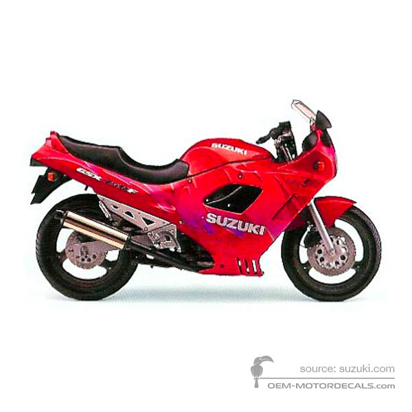 Stickers voor Suzuki GSX750F 1992 - Rood • Suzuki OEM Stickers