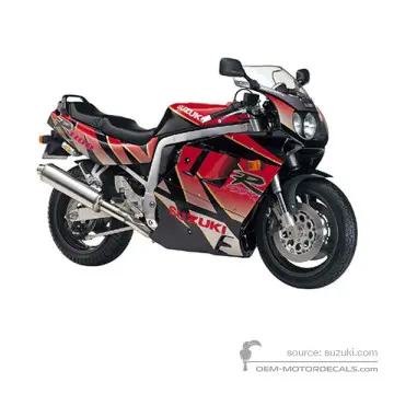 Suzuki GSXR1100 1992 - Rouge - Pearl Novelty Black / Marble Italian Red