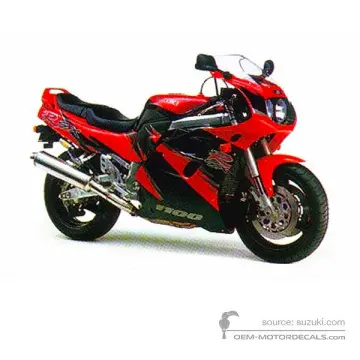 Suzuki GSXR1100 1993 - Negro Rojo - Pearl Novelty Black / Rouge Red No.2