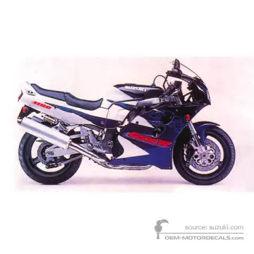 Suzuki GSXR1100 1996 - Azul Blanco - Candy Arctic Blue / Pearl Still White