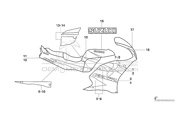 Suzuki GSXR1100 1996 - Blauw Wit