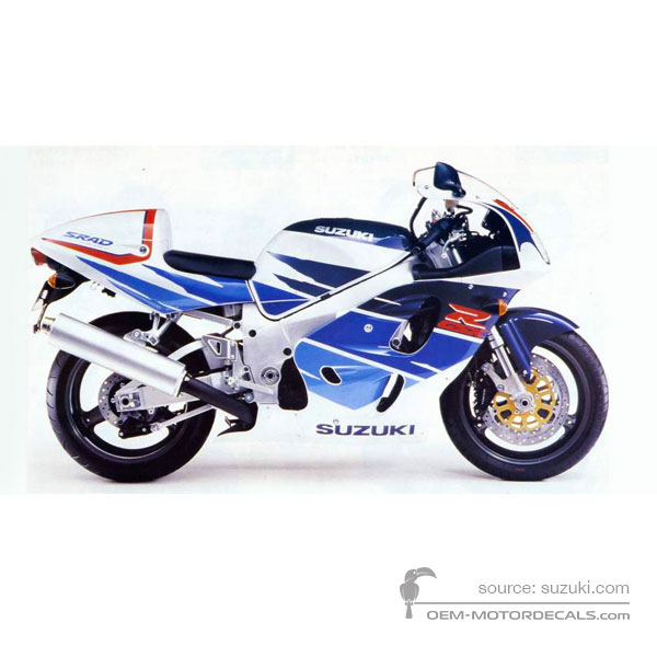 Stickers voor Suzuki GSXR750 1996 - Blauw • Suzuki OEM Stickers