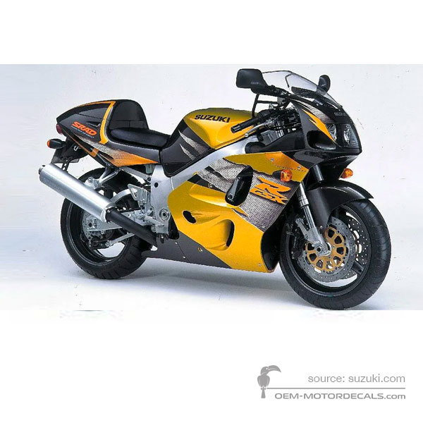 Stickers voor Suzuki GSXR750 1996 - Geel • Suzuki OEM Stickers