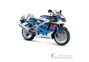 Stickers voor Suzuki GSXR750 1997 - Blauw • Suzuki OEM Stickers