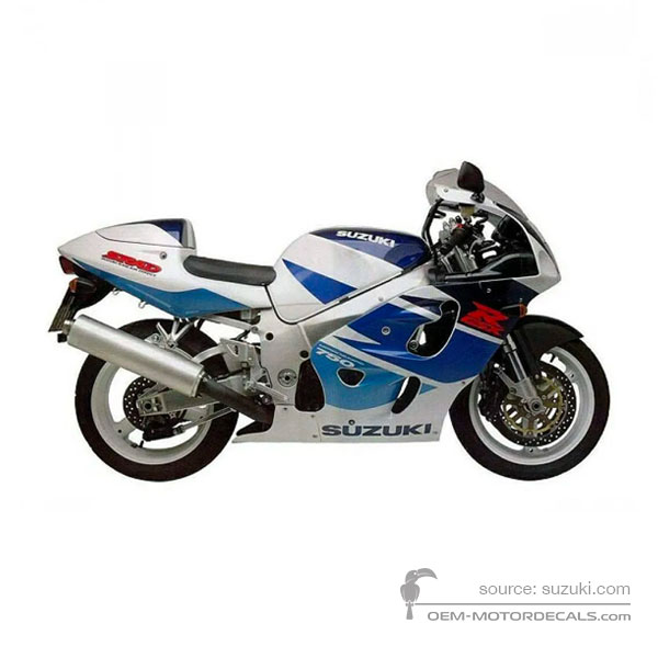 Stickers voor Suzuki GSXR750 1998 - Blauw • Suzuki OEM Stickers