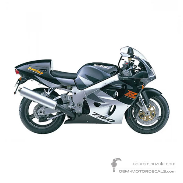 Aufkleber für Suzuki GSXR750 1998 - Grau • Suzuki OEM-Aufkleber