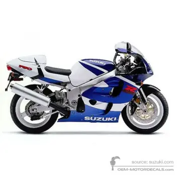 Suzuki GSXR750 1999 - Azul - Pearl Deep Blue / Pearl Still White