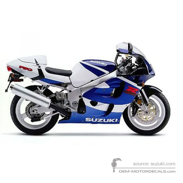 Stickers voor Suzuki GSXR750 1999 - Blauw • Suzuki OEM Stickers