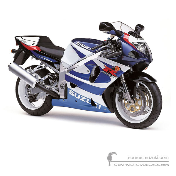 Aufkleber für SUZUKI GSXR750 2000 - Blau Weiss • Suzuki OEM-Aufkleber