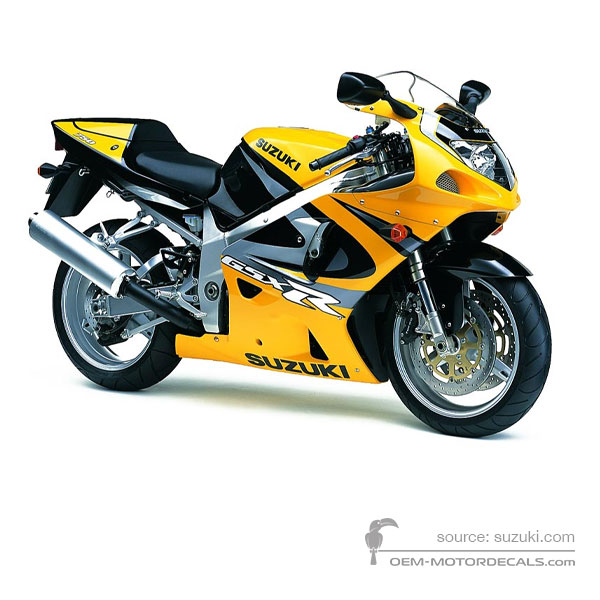 Decals for Suzuki GSXR750 2000 - Black Yellow • Suzuki OEM Decals