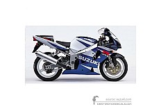 Autocollants pour Suzuki GSXR750 2001 - Bleu Blanc • Suzuki Autocollants OEM