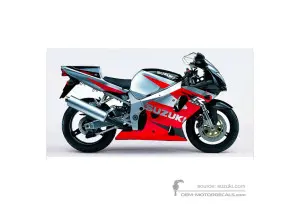 Aufkleber für Suzuki GSXR750 2001 - Schwarz Rot • Suzuki OEM-Aufkleber