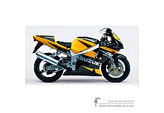 Pegatinas para Suzuki GSXR750 2001 - Negro Amarillo • Suzuki Pegatinas OEM