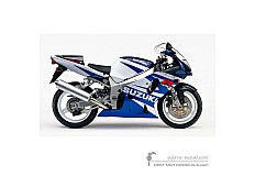 Decals for Suzuki GSXR750 2002 - Blue White • Suzuki OEM Decals