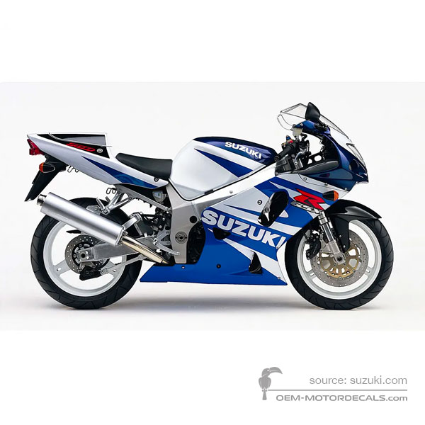 Stickers voor Suzuki GSXR750 2002 - Blauw Wit • Suzuki OEM Stickers