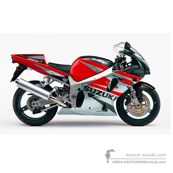 Aufkleber für Suzuki GSXR750 2002 - Schwarz Rot • Suzuki OEM-Aufkleber