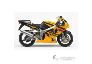 Decals for Suzuki GSXR750 2002 - Black Yellow • Suzuki OEM Decals