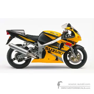 Suzuki GSXR750 2002 - Noir Jaune - Pearl Lively Yellow / Pearl Novelty Black