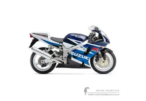 Decals for Suzuki GSXR750 2003 - Blue White • Suzuki OEM Decals