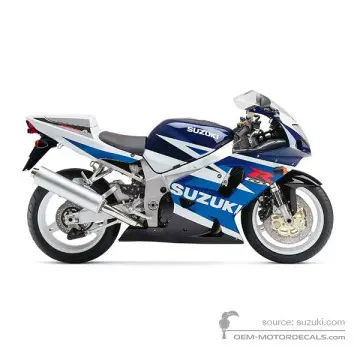 Suzuki GSXR750 2003 - Azul Blanco - (Pearl Suzuki Deep Blue No.2 / Pearl Still White
