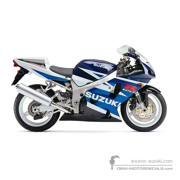 Decals for Suzuki GSXR750 2003 - Blue White • Suzuki OEM Decals