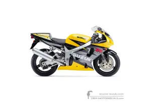 Decals for Suzuki GSXR750 2003 - Black Yellow • Suzuki OEM Decals