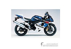 Decals for Suzuki GSXR750 2004 - Blue White • Suzuki OEM Decals