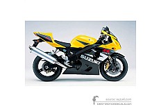Aufkleber für Suzuki GSXR750 2004 - Schwarz Gelb • Suzuki OEM-Aufkleber