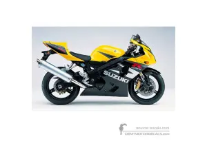 Decals for Suzuki GSXR750 2004 - Black Yellow • Suzuki OEM Decals