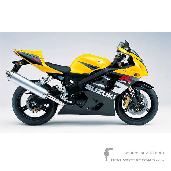 Decals for Suzuki GSXR750 2004 - Black Yellow • Suzuki OEM Decals