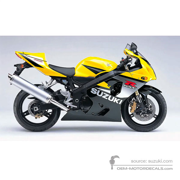 Aufkleber für Suzuki GSXR750 2005 - Schwarz Gelb • Suzuki OEM-Aufkleber