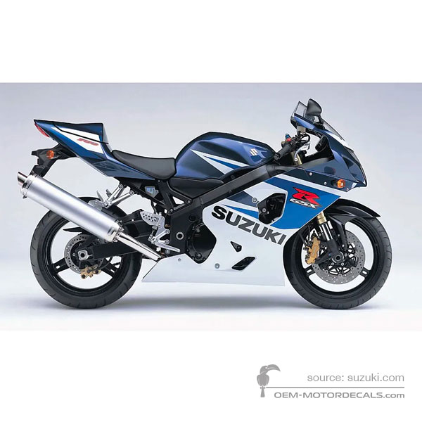 Stickers voor Suzuki GSXR750 2005 - Blauw Wit • Suzuki OEM Stickers