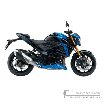 Suzuki GSXS750 2017 - Niebieski - Metallic Triton Blue / Glass Sparkle Black