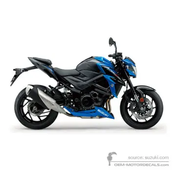 Suzuki GSXS750 2019 - Niebieski - Metallic Triton Blue / Glass Sparkle Black