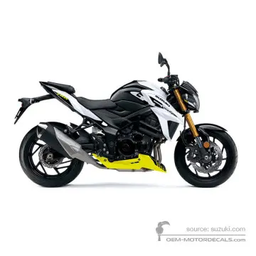 Suzuki GSXS750 2021 - Blanc - Pearl Brilliant White / Champion Yellow No.2