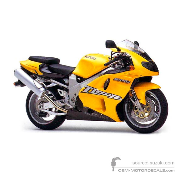 Stickers voor Suzuki TL1000R 1998 - Geel • Suzuki OEM Stickers