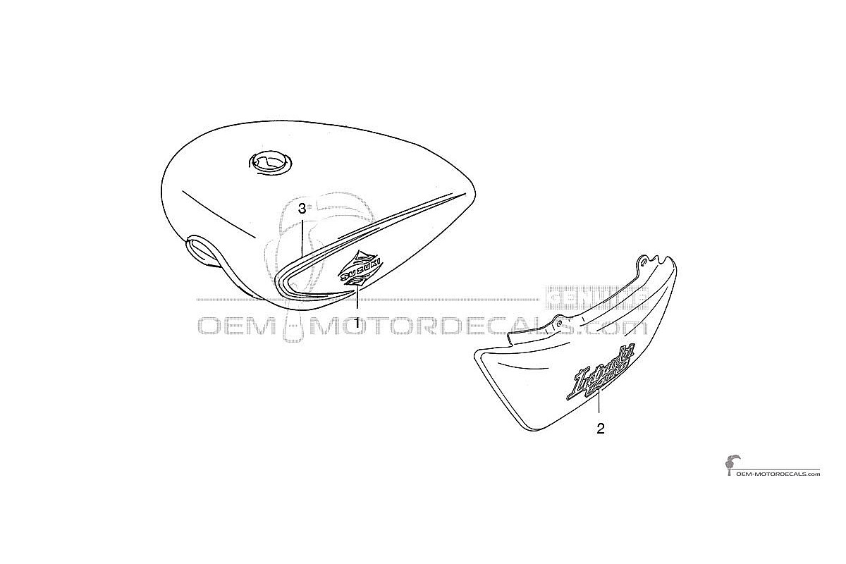 Decals for Suzuki VS1400 INTRUDER 1994 - Black • Suzuki OEM Decals