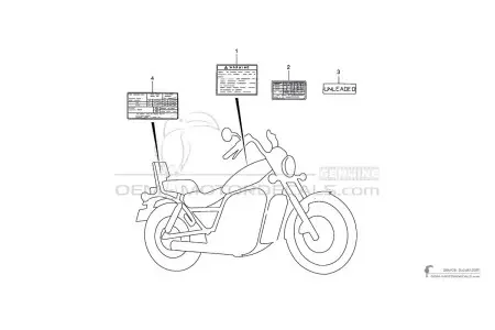 Suzuki VS800 INTRUDER - Vorsichtsetiketten