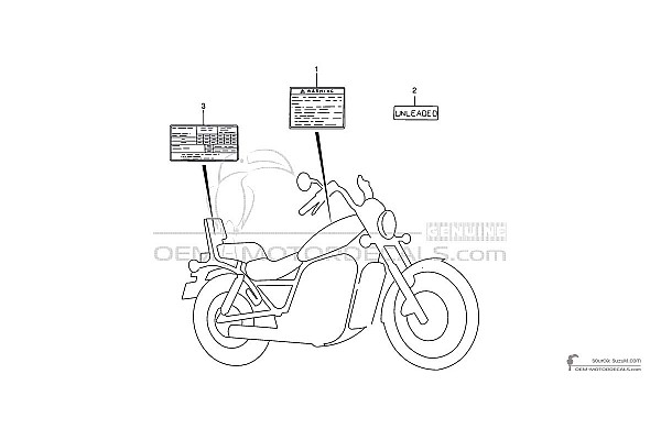 Suzuki VS800 INTRUDER - Étiquettes de mise en garde