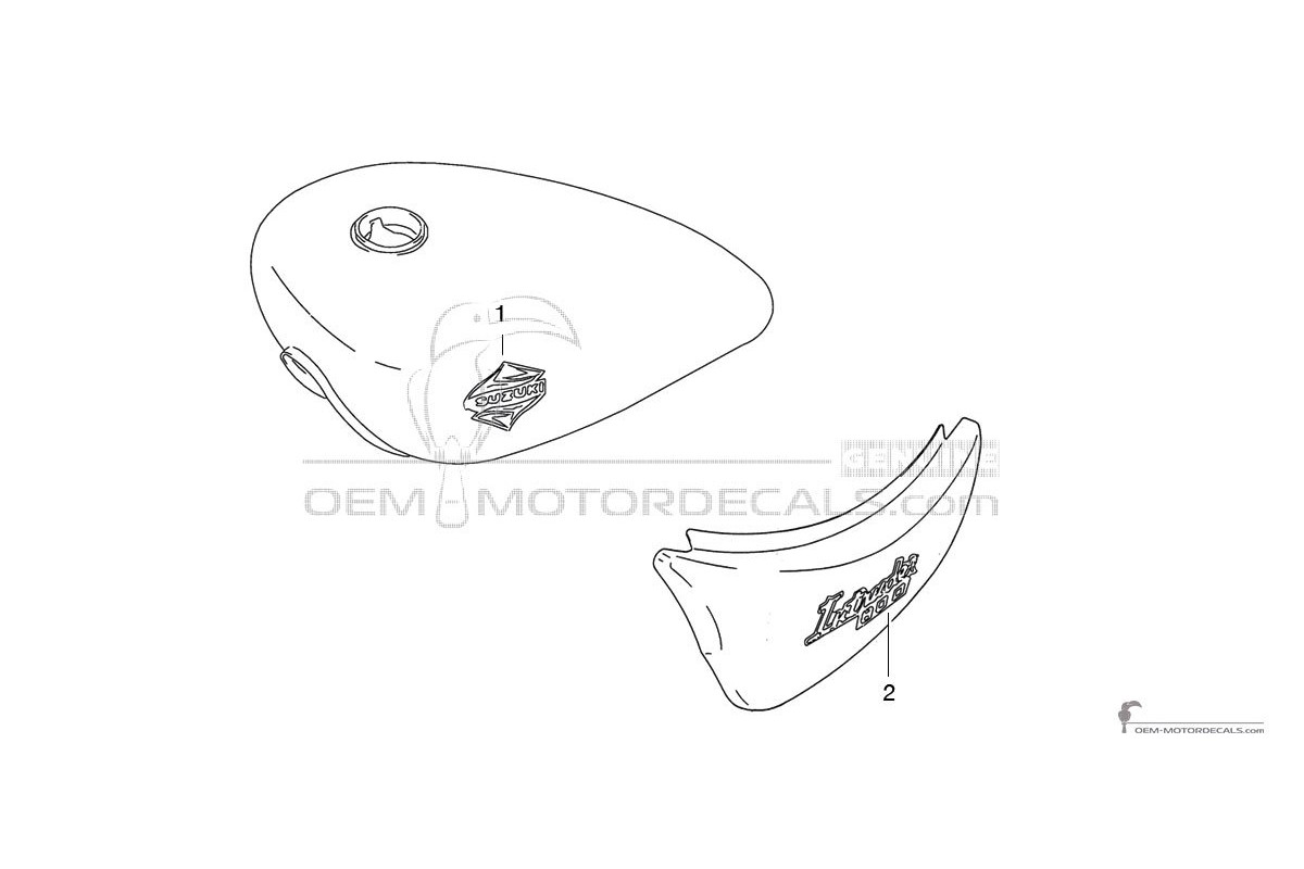Decals for Suzuki VS800 INTRUDER 1995 - Red • Suzuki OEM Decals