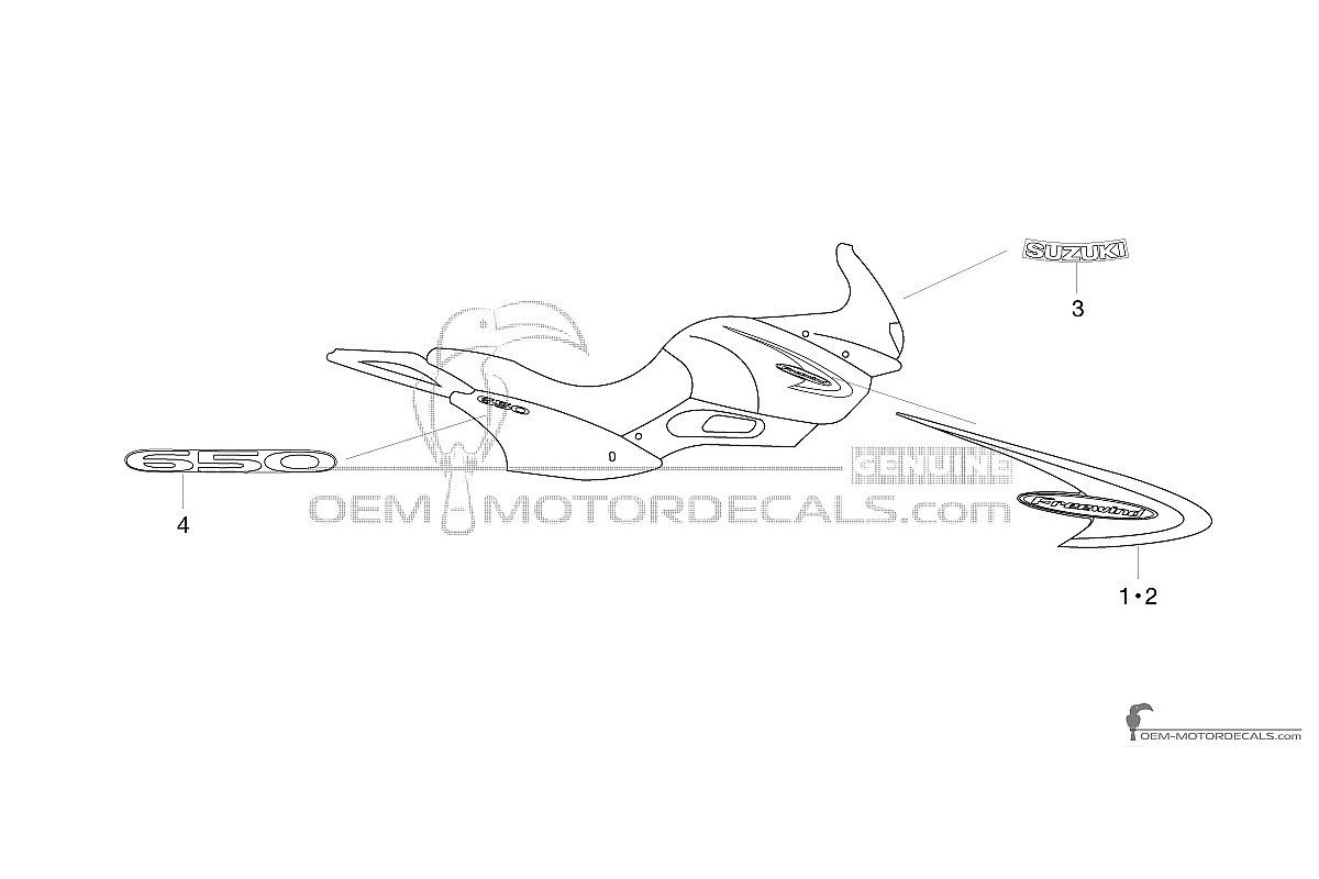 Autocollants pour Suzuki XF650 FREEWIND 2000 - Rouge • Suzuki Autocollants OEM