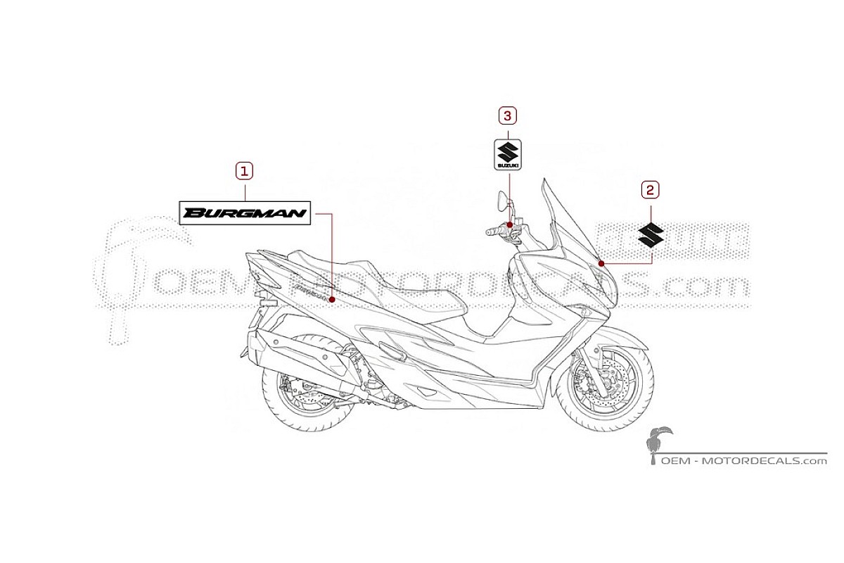 Aufkleber für Suzuki AN400 BURGMAN 2018 • Suzuki OEM-Aufkleber
