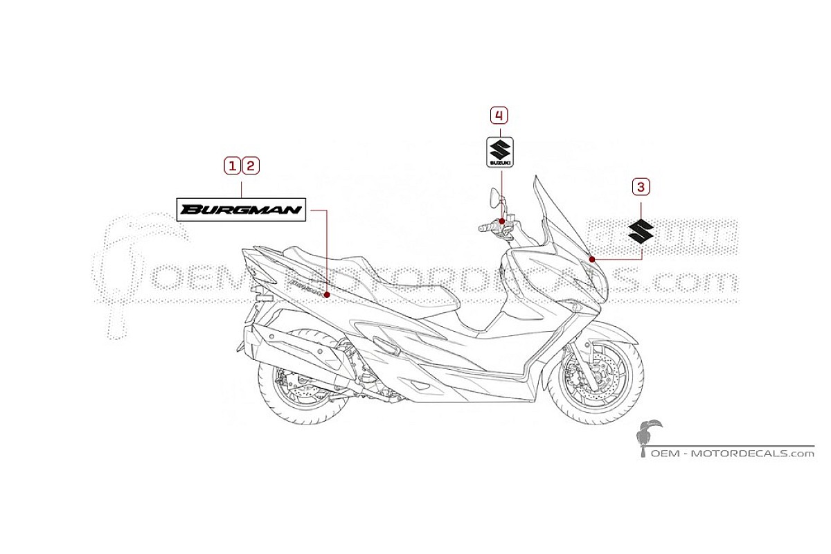 Stickers voor Suzuki AN400 BURGMAN 2026 • Suzuki OEM Stickers