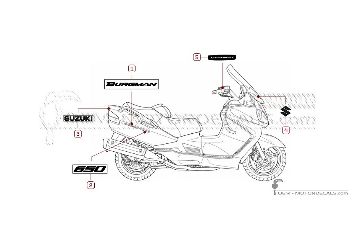 Pegatinas para Suzuki AN650 BURGMAN 2011 • Suzuki Pegatinas OEM