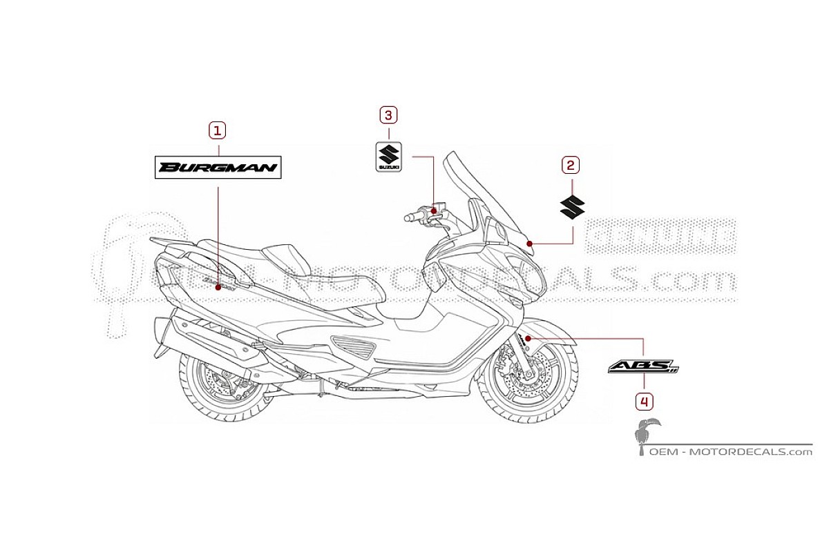 Decals for Suzuki AN650 BURGMAN 2014 • Suzuki OEM Decals