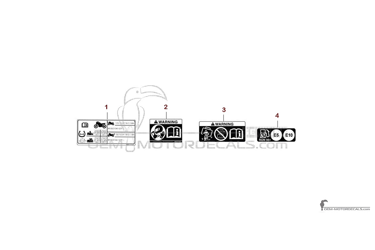 Adesivi per Suzuki DL1050 VSTROM 2025 - Etichette di avvertenza • Suzuki Adesivi OEM