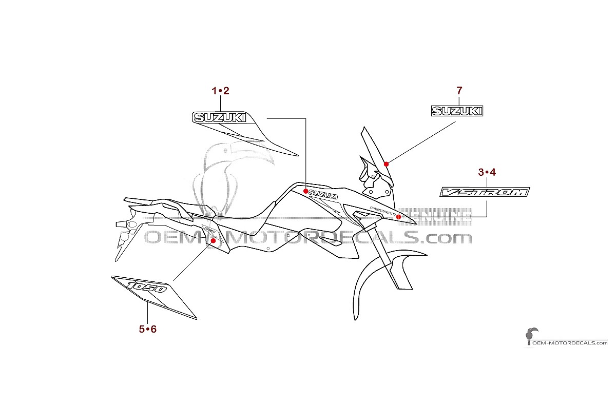 Aufkleber für Suzuki DL1050 VSTROM 2025 - Grün • Suzuki OEM-Aufkleber
