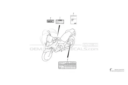 Suzuki DL650 VSTROM - Vorsichtsetiketten