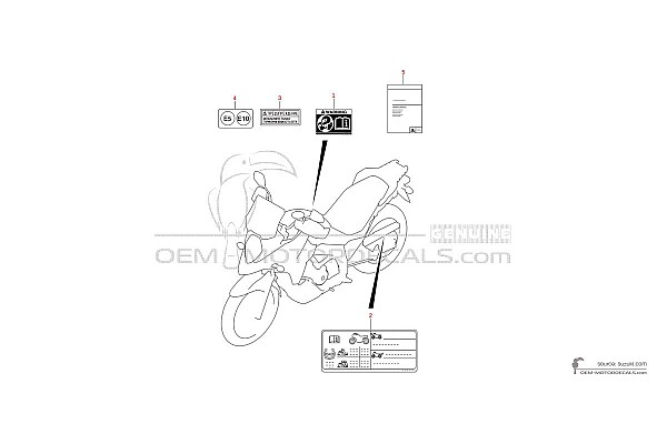 Suzuki DL650 VSTROM - Etykiety ostrzegawcze